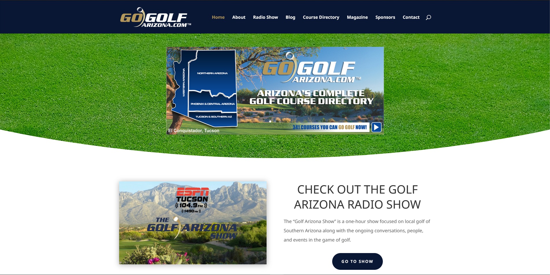 GoGolfAZ homepage